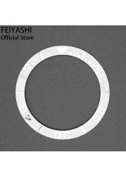 FEIYASHI 38 مللي متر الأسود السيراميك الحافة إدراج الرجال الساعات خواتم ل 40 مللي متر الغواصة دايتونا يخت ماستر حالات اكسسوارات أجزاء