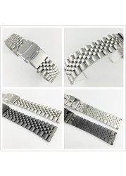 Stainless Steel Watch Band 18mm 19 20mm 21 22mm 23 24mm 26mm 28 30mm Watch Strap Silk Shiny Watchband Replacement Bracelet