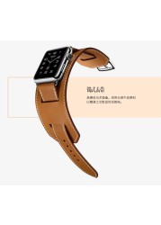 41/45mm Connect Bracelet Strap with Connector for iWatch Series 7 6 5 4 3 2 1 Leather Loop for Apple Watch Band 42mm 38mm 40mm 44mm