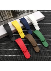 20mm 21mm Rubber Silicone Watches Strap Buckle Watchband For Role Strap Daytona Submarine Deep Sea GMT Seamarster OYSTERFLEX