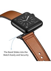 Silicone leather strap for apple watch, 44mm 40mm strap for iwatch 38mm 42mm, Apple watch series 6 5 4 3 SE 2 1 watch band