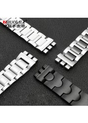 For Swatch Solid Core Metal Bracelet Concave Convex Watch Chain YCS YAS YGS Iron Men and Women Steel Ceramic Watchband