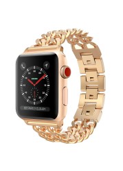 Stainless Steel Strap for Apple Watch 7 SE 6 5 4 Band 40mm 41 45 44mm Band Metal Connect Bracelet Strap for iwatch Series 3 38 42mm