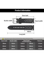 جلد طبيعي حزام (استيك) ساعة أسود براون القهوة اللون رالي حزام ساعة اليد استبدال Watchbands 18 مللي متر 20 مللي متر 22 مللي متر