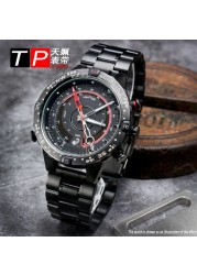 حزام ساعة من الفولاذ المقاوم للصدأ للرجال TIMEX T2N720 T2N721 TW2R55500 T2N721 حزام ساعة اليد 24*16 مللي متر العروة نهاية الفضة سوار أسود الفرقة