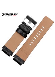 30mm 28mm Black New High Quality Watch Band Men's Strap For DZ1089 DZ1123 DZ1132 Replacement Convex Mouth Strap 30*22mm Black