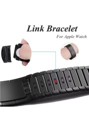 Link Bracelet for Apple Watch Series 7 45mm 41mm Stainless Steel Bracelet Wristband for iWatch 6 5 4 SE 3 44mm 40mm 42mm 38mm