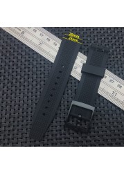 High Quality Black White Diving 20mm*24mm Silicone Rubber Watchband For Holder Rubber Watch Band Strap For Sarcasm Diving 200