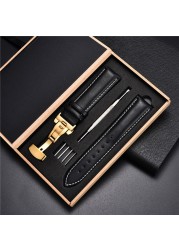 Leather Strap with Box for Huawei Watch GT 2 46mm 42mm GT2 Pro Band Bracelet for Honor Magic ES 20mm 22mm Wristwatches