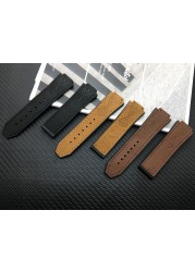 Convex Real Leather Silicone Rubber Watchband 25*17mm for Hublot Strap for Big Bang Strap Watch Band Authentic Bracelet Logo