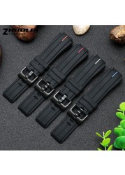 High Quantity Rubber Watchband For Timex WATCHT2N720 T2N721 TW2T76300 Black Waterproof Silicone Sport Strap 28*16mm