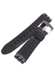 Rubber band for swatch 23mm men's watch, high quality, black, soft, waterproof, silicone, watch straps, black