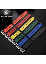 STEELDIVE Automatic Watch Strap 20mm Mechanical Watch Bands 22mm Steel Diving Watch Rubber Strap 20/22mm Fashion Watches Bracelets