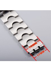 Classic 17*19mm 20*22mm Solid Stainless Watchband For Swatch Watch Bnad Strap Men Women Wristband Stock Silver Logo