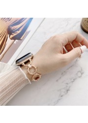 Woman Slim Stainless Steel Strap For Apple Watch Band 5 4 Se 7 45mm 41mm 44mm 40mm 38mm iWatch Serie 6 44mm Korea Bracelet Strap