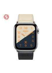 ShengOne Leather Bracelet Fashion Exquisite Bracelet for Apple Watch 7 6 SE 5 4 45 44 42mm Two Tone Replacement Strap 3 2 41 40 38