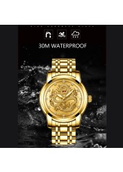 QINGXIYA Men Watch Stainless Steel Luxury Brand Watch Gold Quartz Watch Waterproof Luminous Sport Wristwatches Relogio Masculino