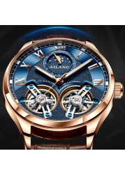 Ailang original master top brand men watch high quality 2019 latest design double tourbillon watch men swiss automatic hollow mechanical watch sport fashion trend casual business waterproof luminous watch