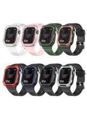 Luxury Sport Watch Band for Apple Watch 7 45 41mm Strap for Iwatch 6 Se 5 4 44mm 42mm Full Protector Ring for 3 2 1 38mm 40mm