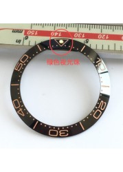 Green Luminous High Quality 40mm Slant Bezel Ceramic Insert for OMG Sea Master