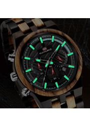 KUNHUANG Zebra Wood Men's Watch Luxury Brand Quartz Wrist Watches Wooden Gift Box Man Fashion Watch Dropshipping Herrenuhr