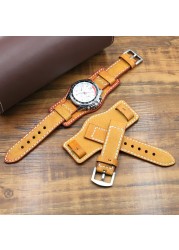 UThai G05 Cowhide Leather Hand Dyed Vintage Watch Rod 20mm22mm24mm Tray Watchband For Huawei Watch