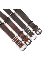 Genuine Leather NATO Strap Antique Watch Band 20mm 22mm 24mm Handmade Zulu Strap for Watch Replacement Accessories