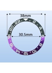 NEITON 38mm Ceramic Bezel Insert for 40mm Men's Watch Watches Replacement Watch Accessories Simple Dial Watch Bezel Insert GM SUB.1