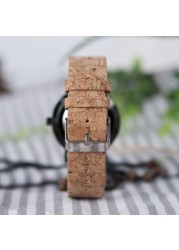 Bobo Bird Men's Watches Natural Wooden Quartz Wristwatch With Wooden Strap Genuine Leather With Wooden Box Watches For Men Gift