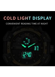 Sport Watch Men Military Watch Fashion White Watch 50M Waterproof Luminous Hands Digital Wristwatches 8045 Men's Quartz Watches