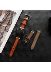 20 22mm Leather Bracelet Strap For Samsung Galaxy Watch Active2 40 44mm Watchband For Samsung Galaxy Watch 46mm Gear S3 Bracelet