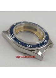 41mm Blue Ceramic Bezel Watch Case Blue Dial Hand Fit ETA 2836 NH35A NH36A Miyota 8215 821 Amomation