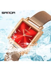 SANDA 2022 Top Brand Women Quartz Watches Simple Style Ladies Quartz Wristwatch Fashion Waterproof Watch Relogio Feminino