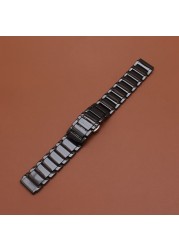 High Quality Watchband Black White Ceramic Watch Accessories 20mm Lug 18mm Special End Straps Bracelets for Huawei Smart Watches