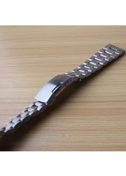 Silver Bracelet Solid Stainless Steel Watch Band Adjustable Metal Strap High Quality Watchband 18mm 20mm 22mm 24mm Mens Womens