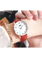 Ladies Watch Korean Fashion Trend Strap Quartz Watch, Punk Style Waterproof Luminous Luxury Leather Watch Accessories Women Gifts