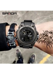 SANDA 739 Sports Watches Men Luxury Brand Military Quartz Watch Men Waterproof S Shock Male Clock relogio masculino 2022