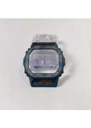 New Ice Blue Camouflage Watches and Bezel for 5600 GWM5610 GW5000 316L Stainless Steel Watch Strap and Cover with Tools