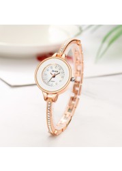 Hot selling new simple lady diamond inlaid women's Quartz Watch Leisure high quality fine crystal with student Watch