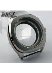 Miuksi 40mm Silver/Black Sapphire Crystal Watch Case Fit NH35 NH36 ETA2824 2836 Miyota8215 821A Mingzhu DG2813 3804 Movements