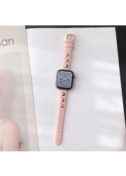 المسامير الفرقة ل أبل سلسلة ساعة 7/6/5/4/3 SE الرياضة حلقة حزام correa iwatch 7 38 مللي متر 40 مللي متر سوار 41/45 مللي متر 44/42 مللي متر حزام جلد