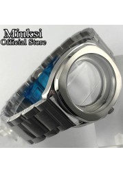 Miuksi 40mm Watch Silver Case Sapphire Crystal Fit NH35 NH36 ETA2824 2836 Miyota 8205 8215 821A Mingzhu DG2813 3804 Movement