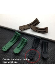 20mm Black Red Green Blue White Rubber Watchband for Role Strap Oyster Yacht-Master COSMOGRAP Sub-Mariner Watch Band