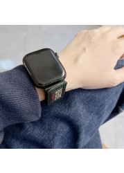 النايلون حلقة ل سوار ساعة يد آبل 44 40 مللي متر 38 مللي متر 42 مللي متر Smartwatch حزام سوار ل iWatch السلسله 7 5 4 3 SE 6 الرياضية حزام 41 مللي متر 45 مللي متر