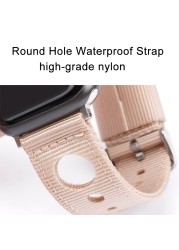 Nylon Strap Fit For Apple Watch iwatch7 High Quality Nylon Watch Strap For Apple Watch 7 6 5 4 3 2 1 Round Hole Waterproof Band