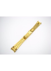 CARLYWET - Solid Curved Screw Link, 20mm, Deployment Clasp, Stainless Steel Watch Band, Strap for Rolex President