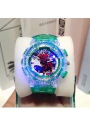 Colorful Lights Children's Watch Rubber Strap Quartz Pointer Boy Girl Gift Flash Student Watches Cartoon Drop Shopping A4250