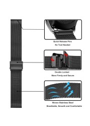 22mm Metal Strap For Samsung Galaxy Watch 3 4 Band Stainless Steel Mesh Bracelet For Apple Watch Series 7 6 5 4 3 2 SE Wristband