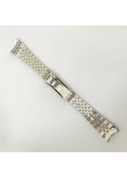 CARLYWET 22mm 316L Steel Solid Curved End Screw Links With Oyster Clasp Jubilee Bracelet Watch Band Strap For Seiko 5 SRPD53K1