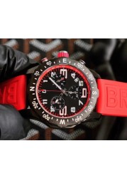 Luxury Mens Watch New Endurance Pro Red White Rubber Band Quartz Movement Chronograph Sapphire Glass Chronometer Man Watches